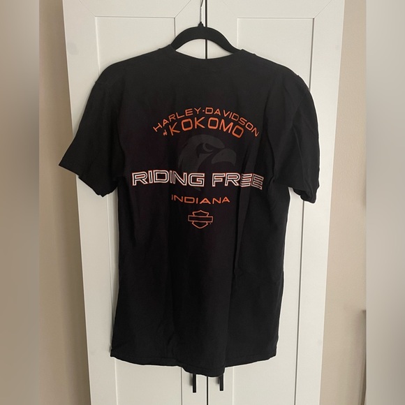 🔥Harley-Davidson Kokomo Black and Orange Short Sleeve Tee - Genuine HD Merch - M - Picture 2 of 3